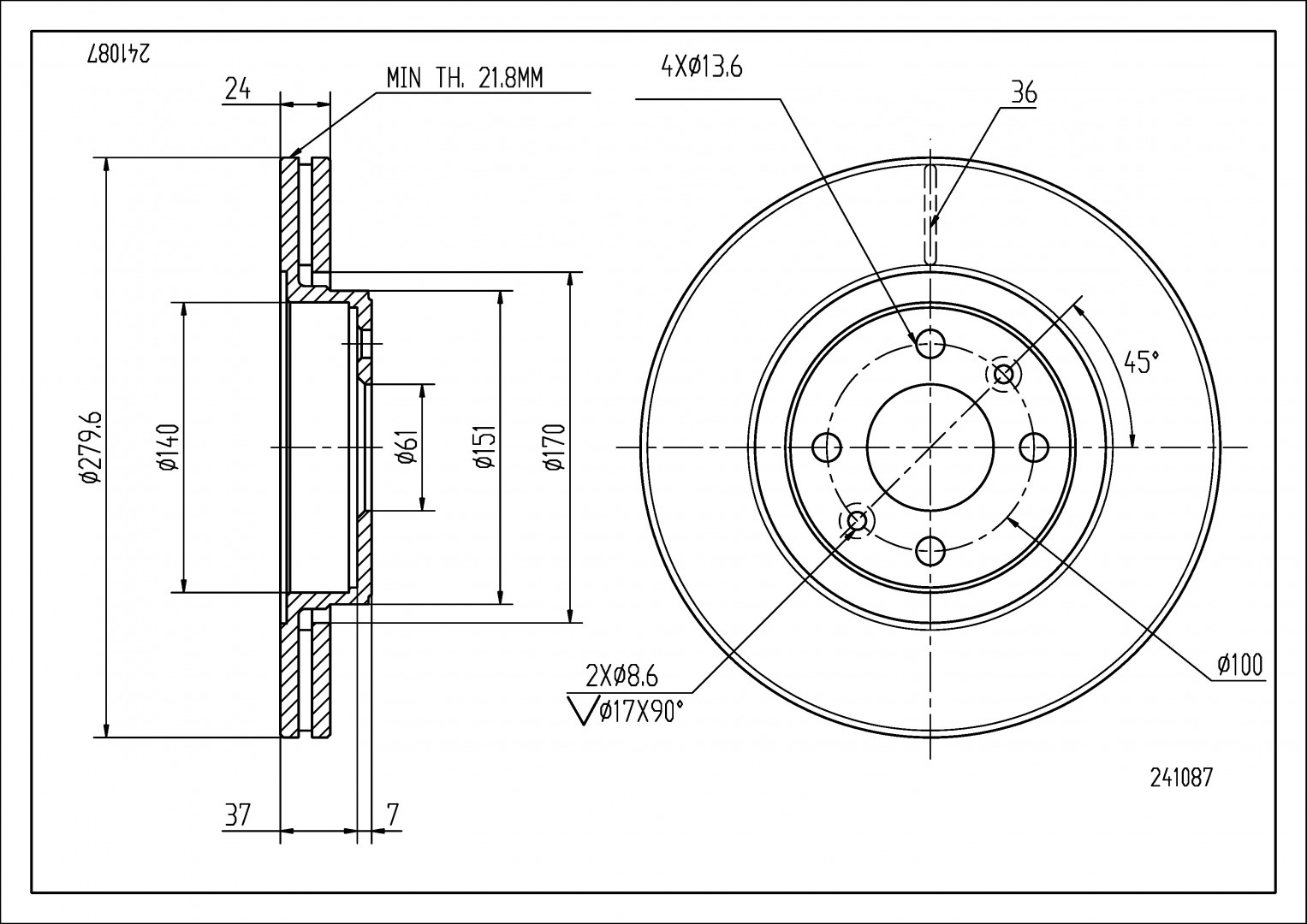 HAM.TARCZA /P/LAGUNA KOMBI 98-  /MAL/KPL