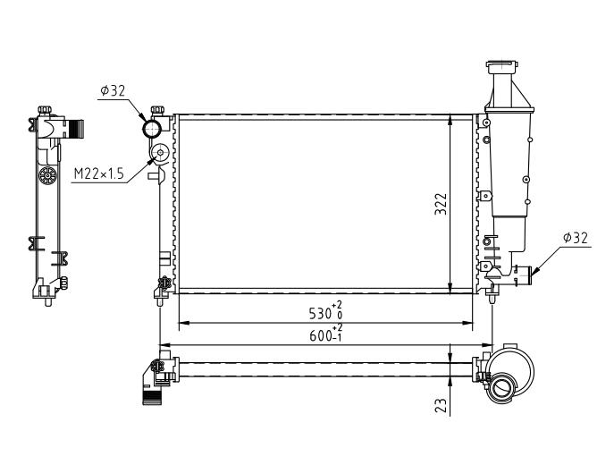 607 335_B CHLODNICA SAXO 1.1-1.6 16V 01-