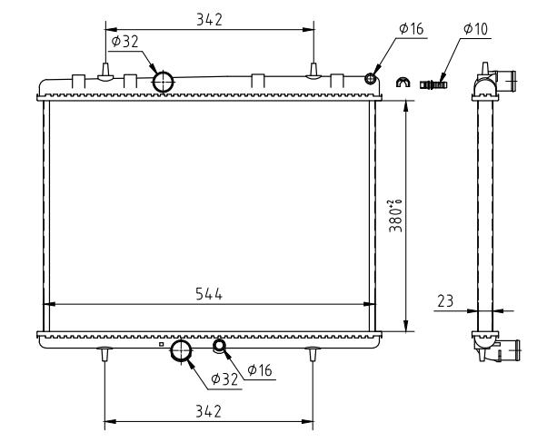 607 837_B CHLODNICA PEUGEOT 307 2.0I 16V 01-03