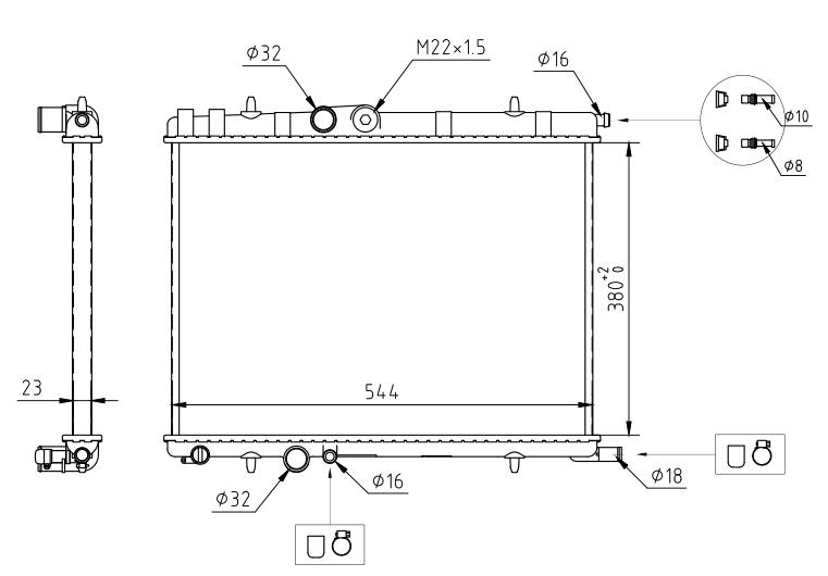 611 706_B CHLODNICA PEUGEOT 206 1.4-2.0HDI 01-