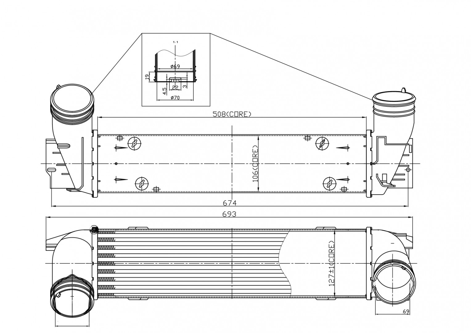 618 785_B CHLODNICA POWIETRZA BMW3 E90-E91-E92 05-