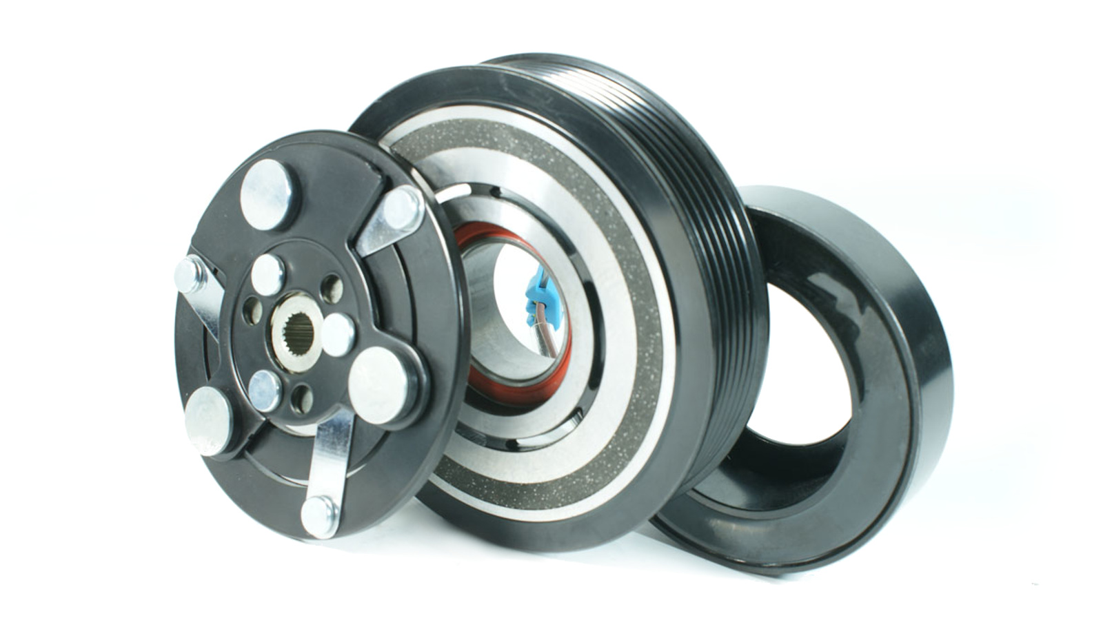Sprzęgło kompletne kompresora klimatyzacji (SANDEN 6PK 124mm) ,