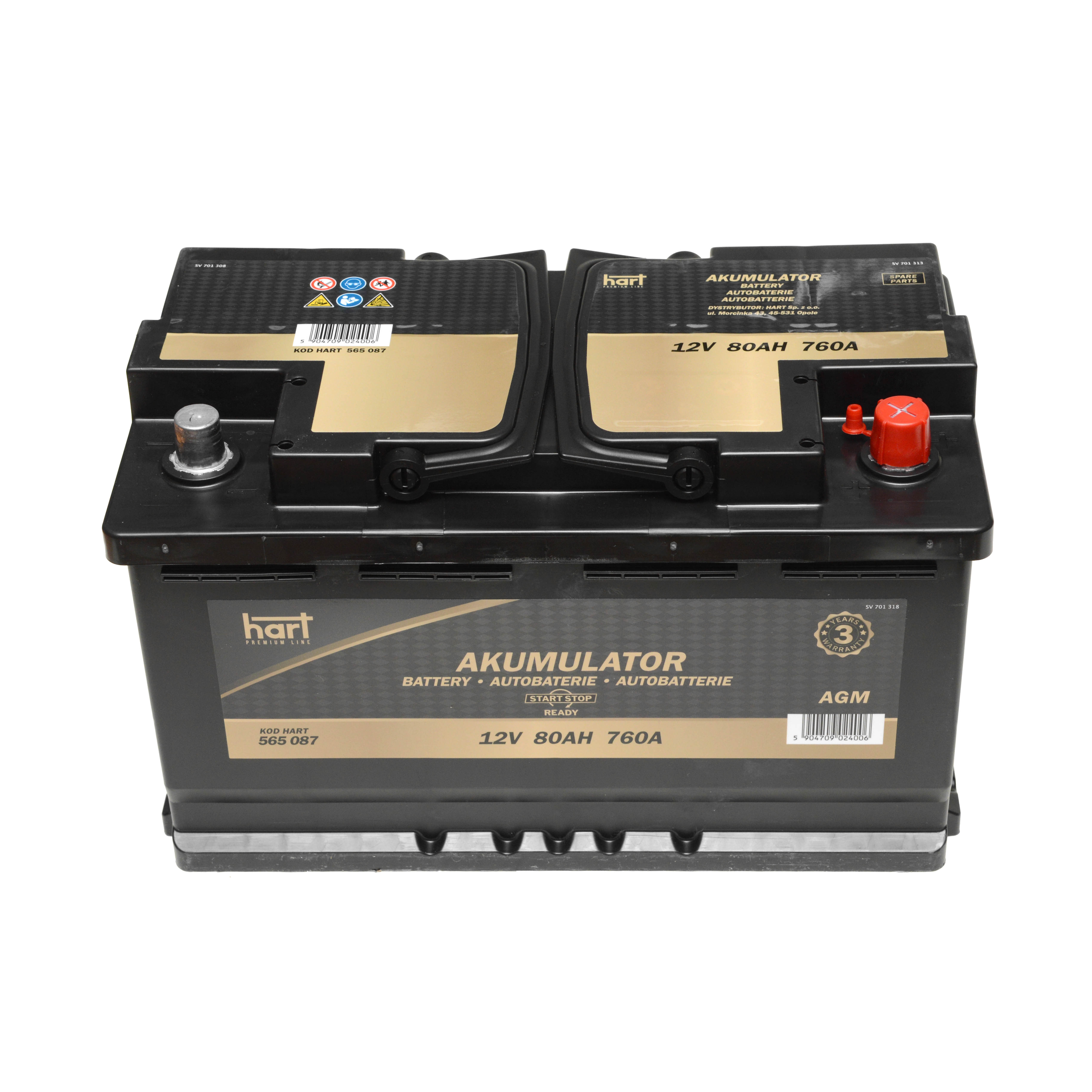 AKUMULATOR 80AH 760A AGM /P+/ PREMIUM